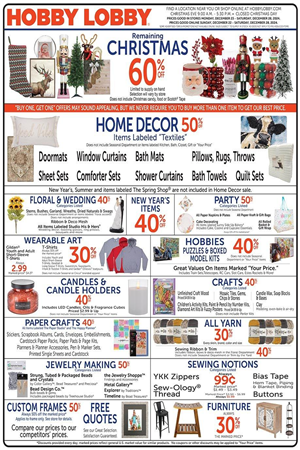 Hobby Lobby Weekly Ad January 19 - 25, 2025 