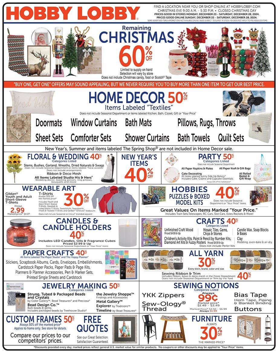 Hobby Lobby Weekly Ad January 19 - 25, 2025 