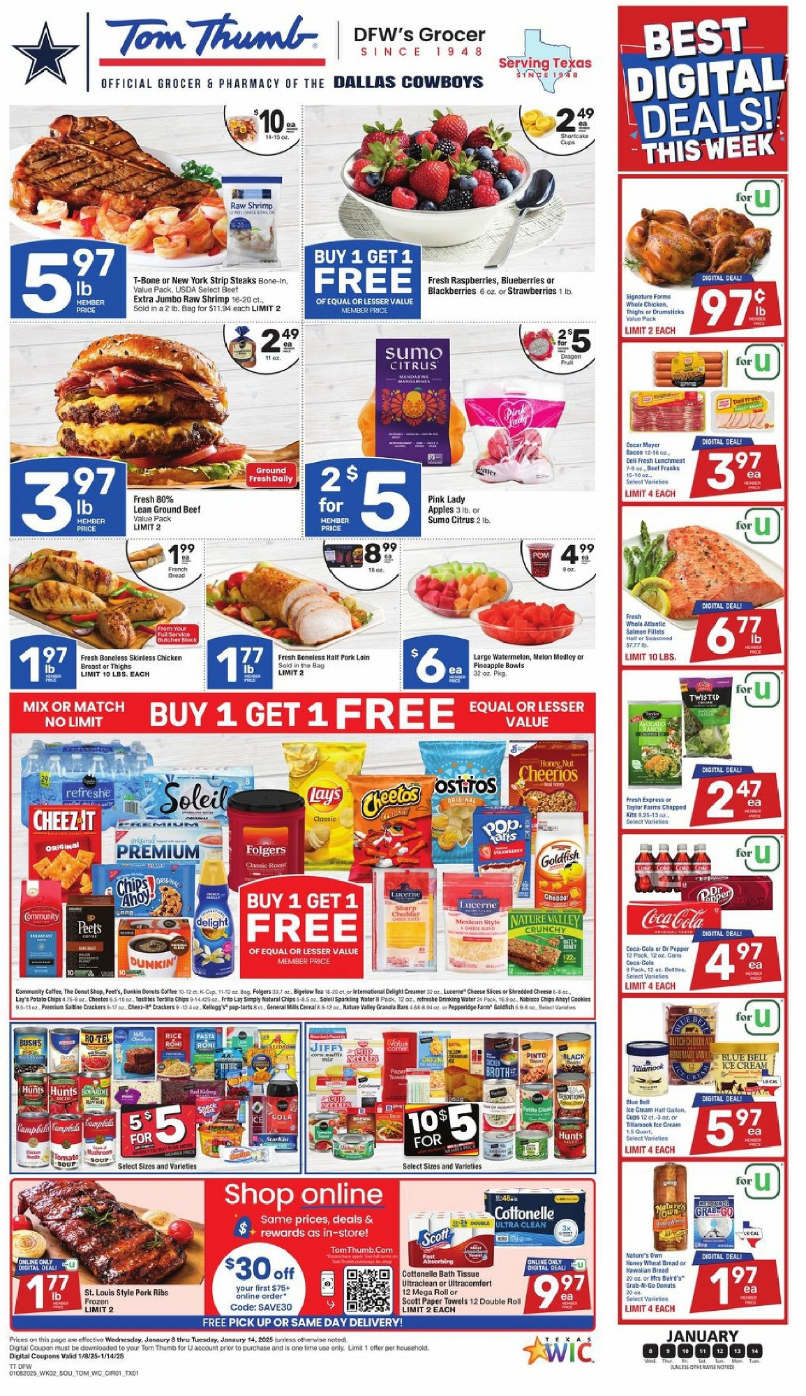 Tom Thumb Weekly Ad January 8 - 14, 2025 