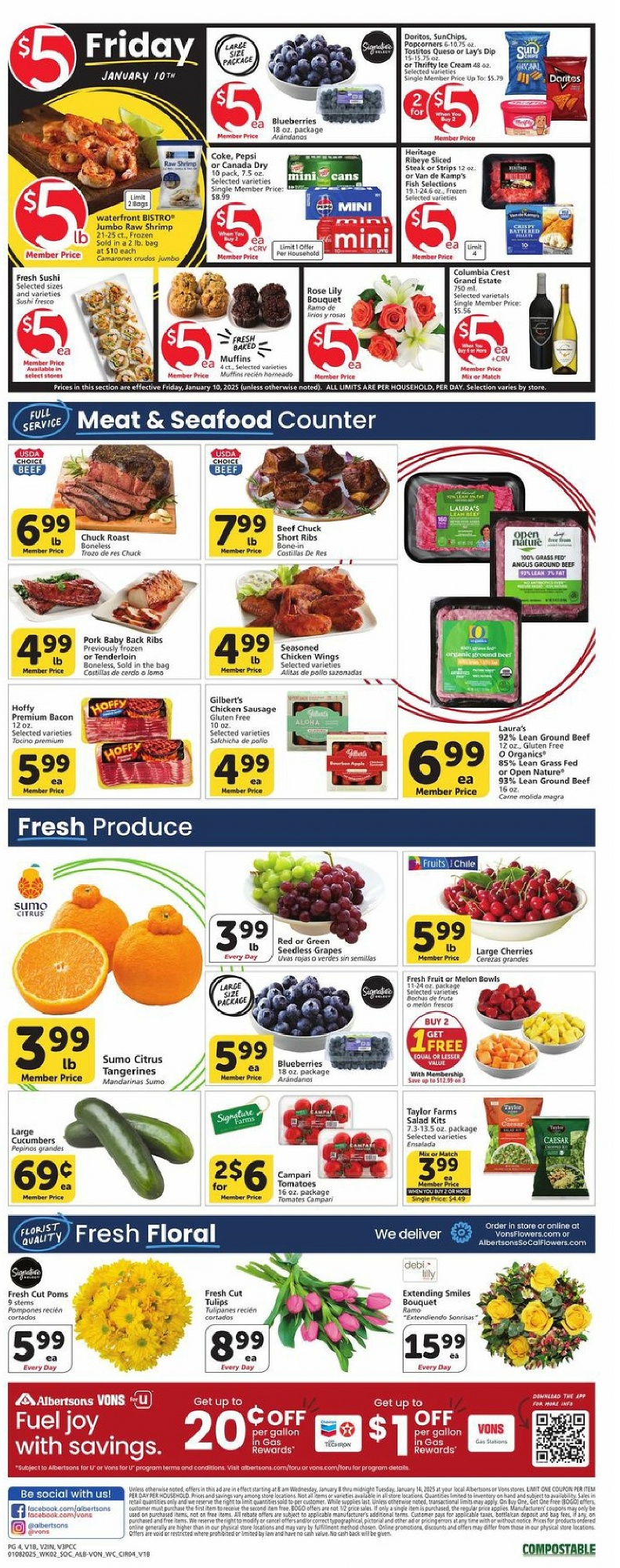 Vons Weekly Ad January 8 - 14, 2025 