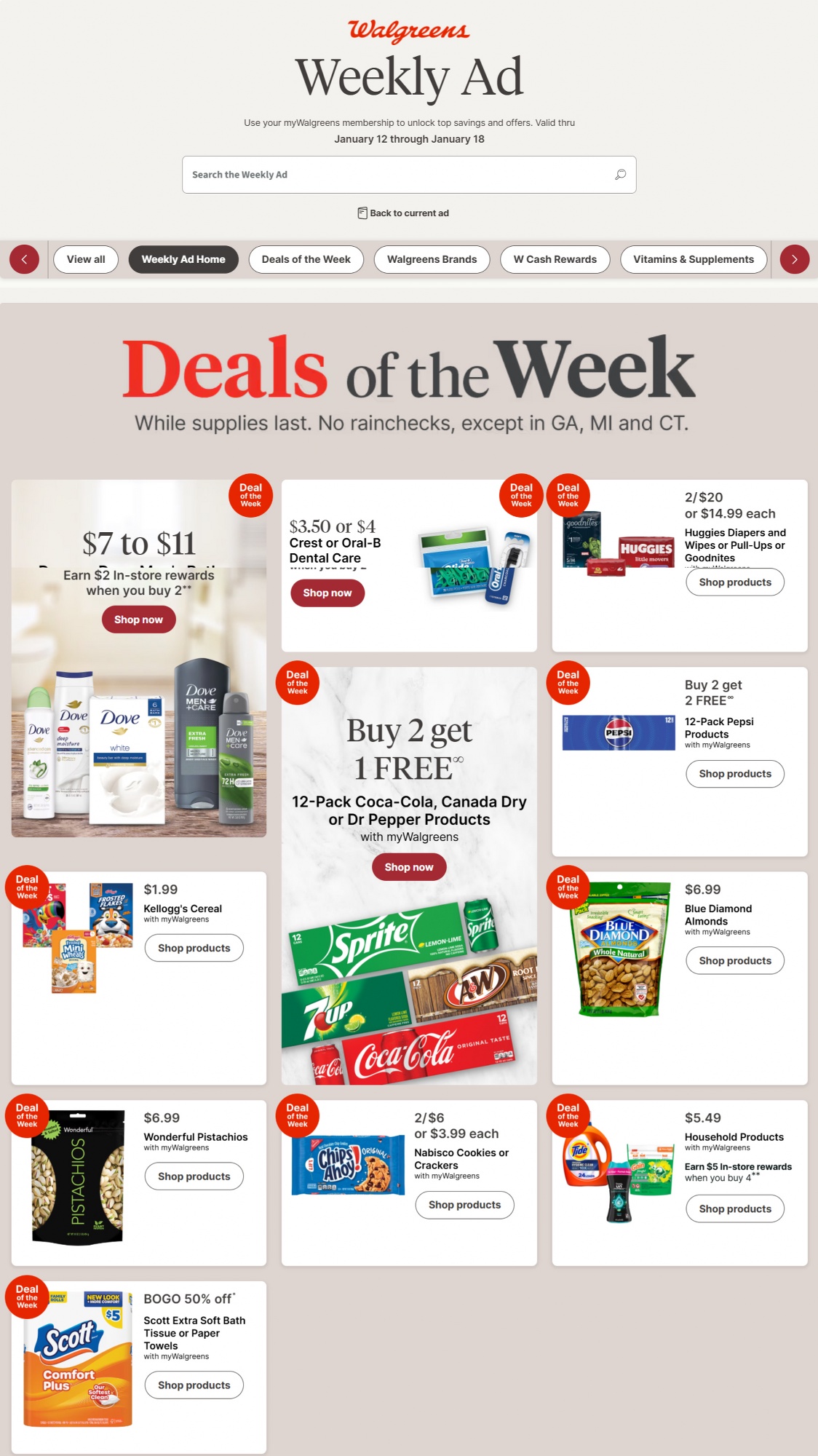 Walgreens Weekly Ad January 12 - 18, 2025 