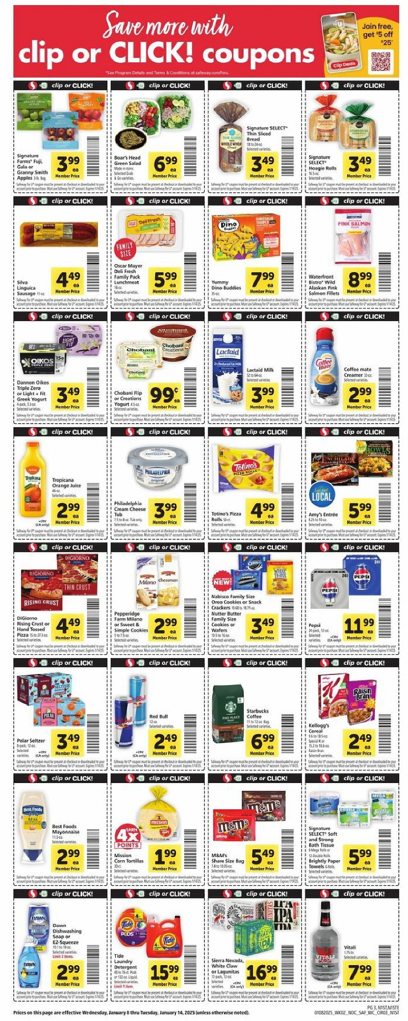 Safeway Weekly Ad January 8 - 14, 2025 